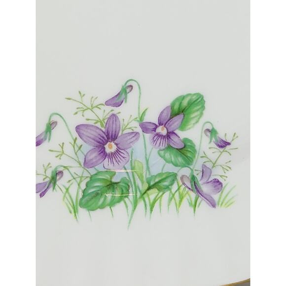 Royal Albert March Violet Wild Flower Year 1987 Bone China 8" Wall Decor England - Picture 6 of 14